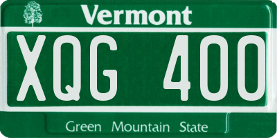 VT license plate XQG400