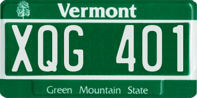 VT license plate XQG401