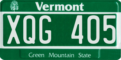 VT license plate XQG405