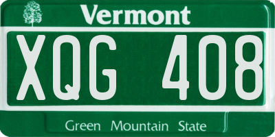 VT license plate XQG408