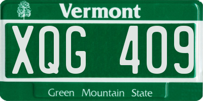 VT license plate XQG409