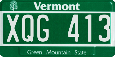 VT license plate XQG413