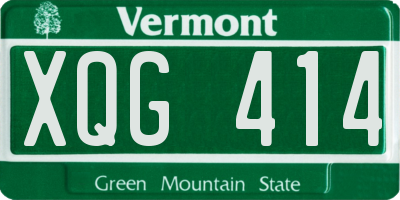 VT license plate XQG414