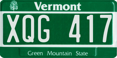 VT license plate XQG417