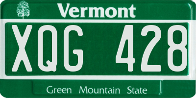 VT license plate XQG428