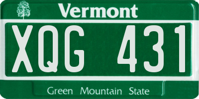 VT license plate XQG431