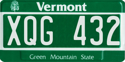 VT license plate XQG432