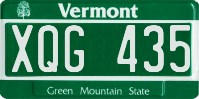 VT license plate XQG435