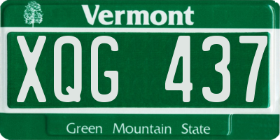 VT license plate XQG437