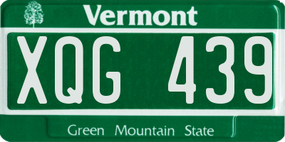 VT license plate XQG439