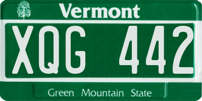 VT license plate XQG442
