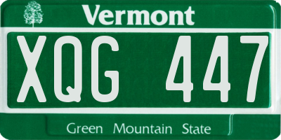 VT license plate XQG447
