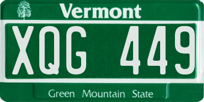 VT license plate XQG449
