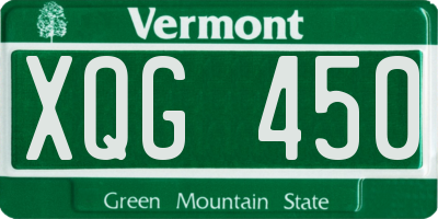 VT license plate XQG450