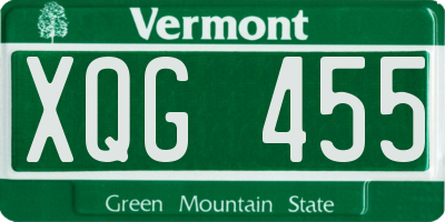 VT license plate XQG455