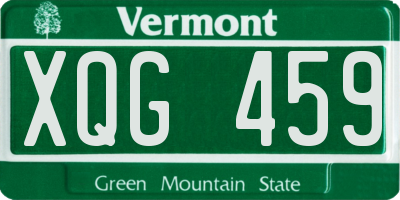 VT license plate XQG459