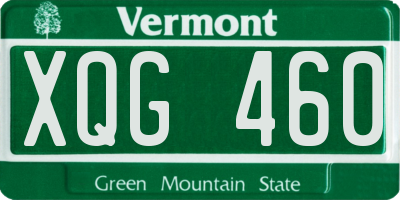 VT license plate XQG460