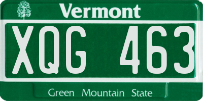 VT license plate XQG463