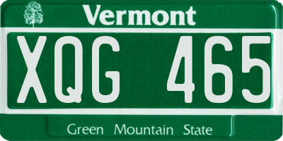 VT license plate XQG465