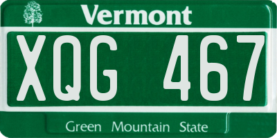 VT license plate XQG467