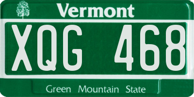 VT license plate XQG468