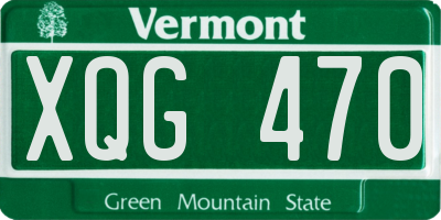 VT license plate XQG470