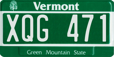VT license plate XQG471