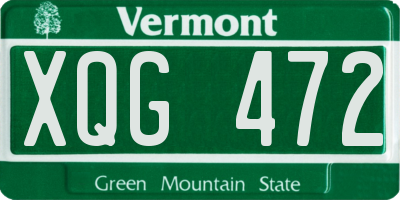 VT license plate XQG472
