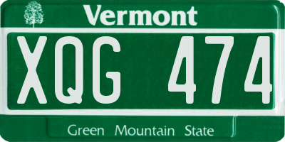 VT license plate XQG474