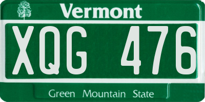 VT license plate XQG476