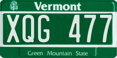 VT license plate XQG477