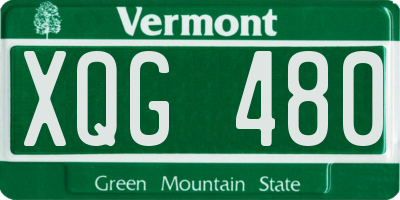 VT license plate XQG480