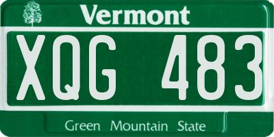VT license plate XQG483