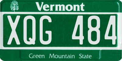 VT license plate XQG484
