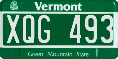 VT license plate XQG493