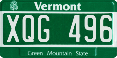 VT license plate XQG496