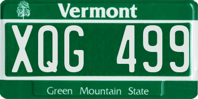 VT license plate XQG499