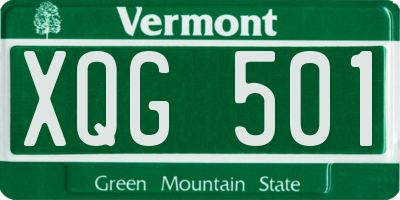 VT license plate XQG501