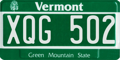 VT license plate XQG502