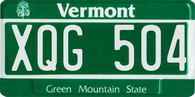 VT license plate XQG504