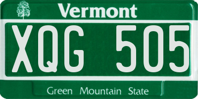 VT license plate XQG505