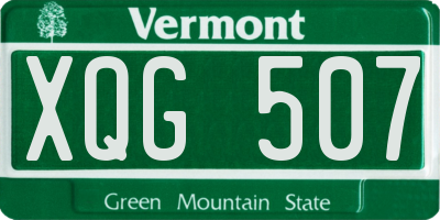 VT license plate XQG507