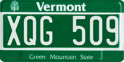 VT license plate XQG509