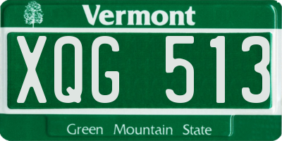 VT license plate XQG513