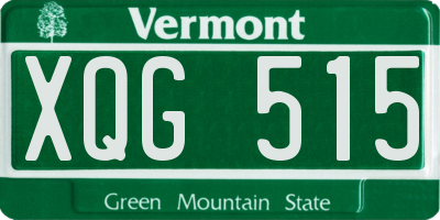 VT license plate XQG515