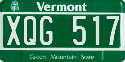 VT license plate XQG517