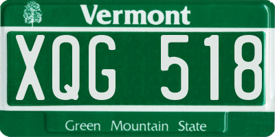 VT license plate XQG518