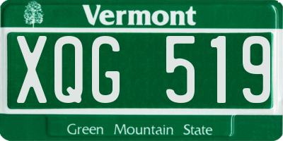 VT license plate XQG519