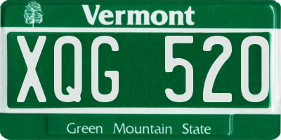 VT license plate XQG520