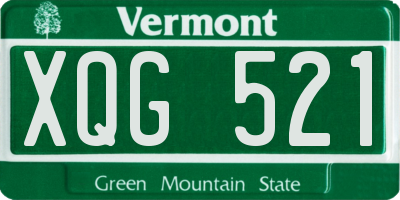 VT license plate XQG521